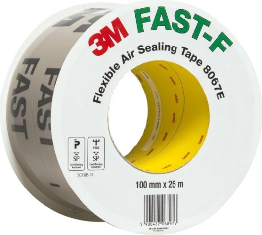 Лента односторонняя для гидроизоляции 3M FAST-F 8067E с разделенным лайнером, бежевая 100 мм х 25 м [7100086953]