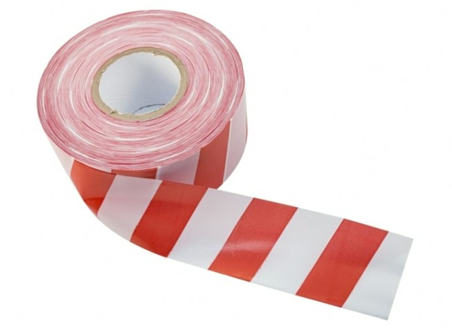 Лента оградительная REXANT 19-3150 75 ммх100м, белый/красный