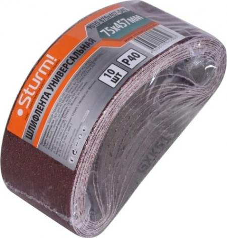Лента шлифовальная Sturm 9010-B75x457-040 p40, 10 шт.