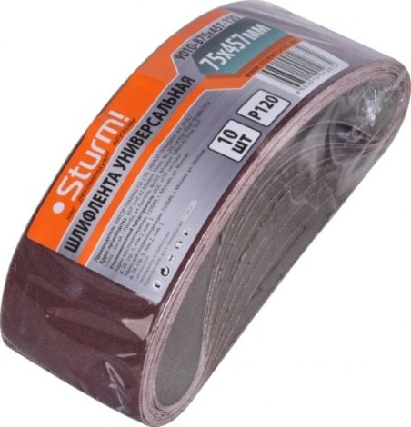 Лента шлифовальная Sturm 9010-B75x457-120 p120, 10 шт. Лента шлифовальная Sturm 9010-B75x457-120 p120, 10 шт.