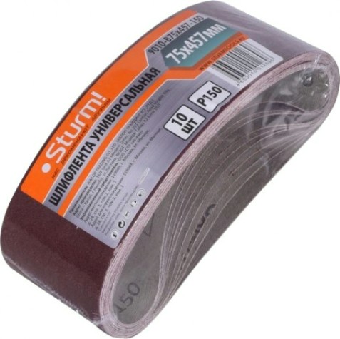 Лента шлифовальная Sturm 9010-B75x457-150 p150, 10 шт. Лента шлифовальная Sturm 9010-B75x457-150 p150, 10 шт.