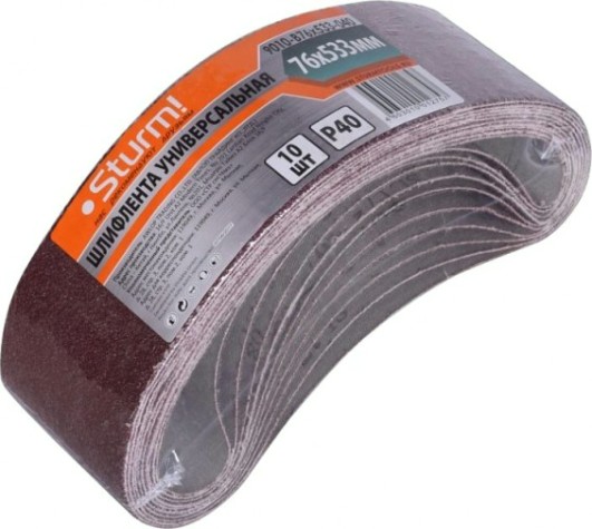 Лента шлифовальная Sturm 9010-B76x533-040 p40, 10 шт. Лента шлифовальная Sturm 9010-B76x533-040 p40, 10 шт.