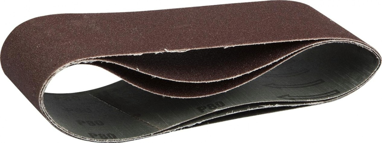 Лента шлифовальная ЗУБР МАСТЕР 75х457 мм, p80, для лшм, 3 шт. [35541-080]