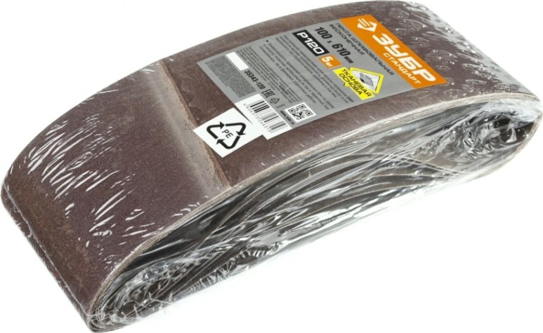 Лента шлифовальная ЗУБР СТАНДАРТ 100х610 мм, p120, для лшм, 5 шт. [35343-120]