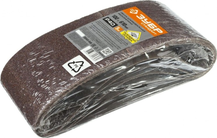 Лента шлифовальная ЗУБР СТАНДАРТ 100х610 мм, p40, для лшм, 5 шт. [35343-040]