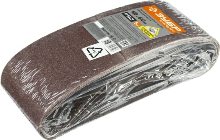 Лента шлифовальная ЗУБР СТАНДАРТ 100х610 мм, p60, для лшм, 5 шт. [35343-060]