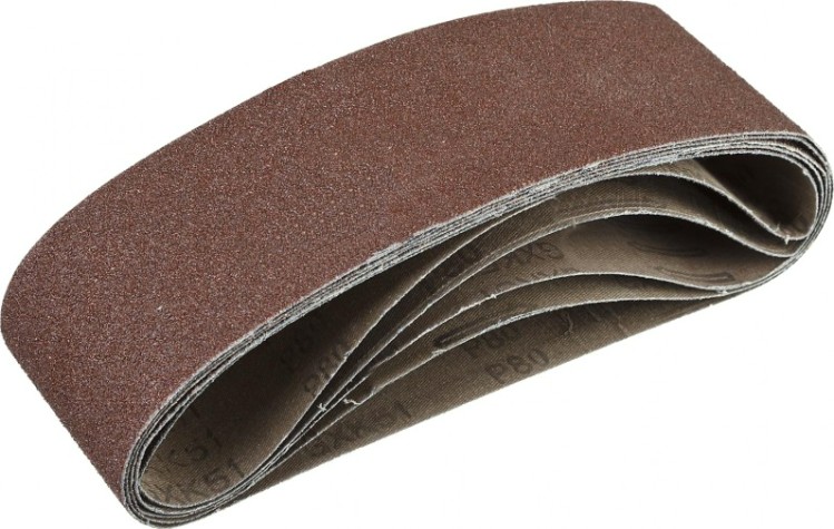 Лента шлифовальная ЗУБР СТАНДАРТ 75х533 мм, p80, для лшм, 5 шт. [35342-080]