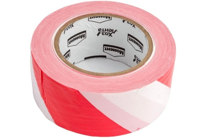 Лента сигнальная МОМЕНТ 1918968 (не клейкая), 50ммх200м [Б0023006]