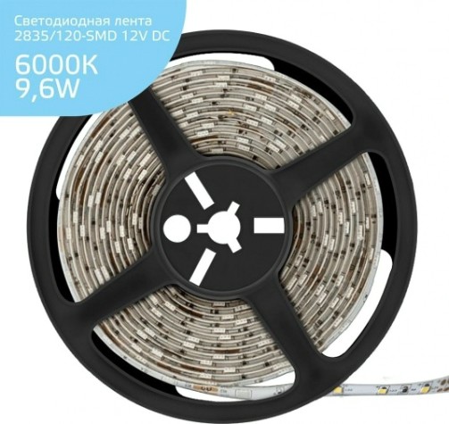 Лента светодиодная GAUSS Elementary 2835/120-smd 9.6w 12v dc холодный белый ip20 (zip [355000310]