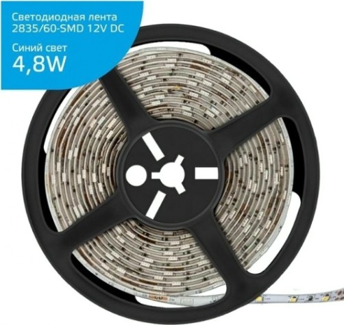 Лента светодиодная GAUSS Elementary 2835/60-smd 4.8w 12v dc синий ip66 (zip bag 5м) [356000505]