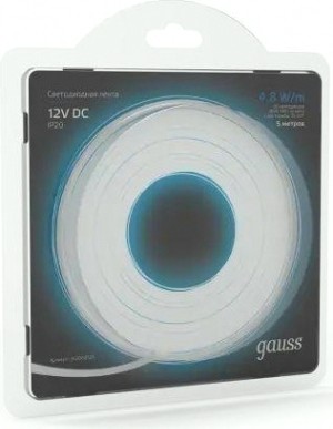 Лента светодиодная GAUSS LED 2835/60-smd 4.8w 12v dc синий (блистер 5м) [312000505]