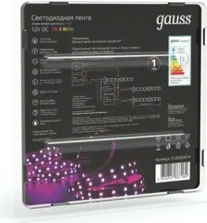 Лента светодиодная GAUSS LED 5050/60-smd 14.4w 12v dc rgb (блистер 5м) [312000414]