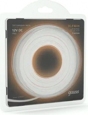 Лента светодиодная GAUSS LED 5050/60-smd 14.4w 12v dc теплый белый ip66 (блисте [311000114]