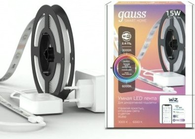 Лента светодиодная GAUSS Smart home 12w 1000lm 3000-6000к 100-240v ip20 3м rgbw [5010122]