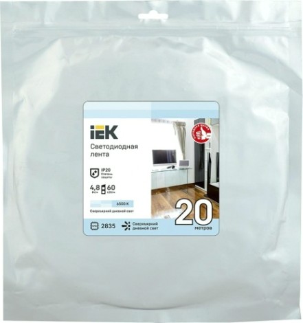 Лента светодиодная IEK LSR-2835W60 4,8w 12В IP20 (20 м) [LSR1-2-060-20-3-20]