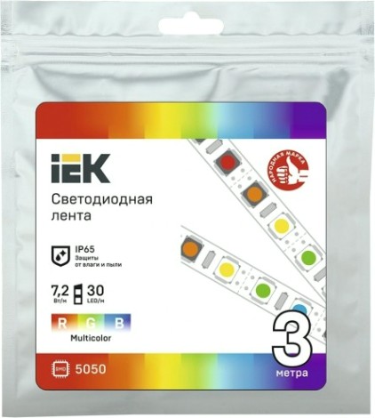 Лента светодиодная IEK LSR-5050RGB30 7,2w 12В IP65 (3 м) [LSR2-3-030-65-3-03]