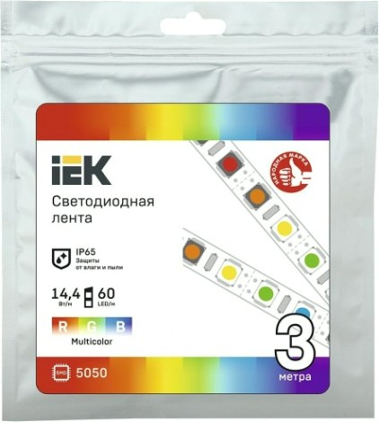 Лента светодиодная IEK LSR-5050RGB60 14,4w 12В IP65 (3 м) [LSR2-3-060-65-3-03]