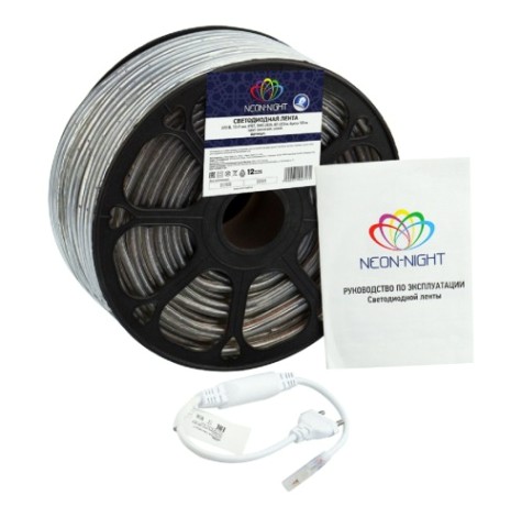 Лента светодиодная Neon-Night 142-603 (100 метров) 220B, SMD2835, 4,8Bт/м, 60 LED/м, синий, 10х7мм [142-603]