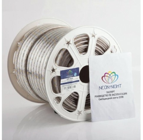 Лента светодиодная Neon-Night 142-704 (100 метров) 220B, SMD5730, 38Bт/м, 120 LED/м, теплый белый, 6, [142-704]