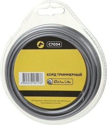 Леска триммерная CHAMPION Aluminium 2.7мм/ 15м круг (C7034) [C7034]