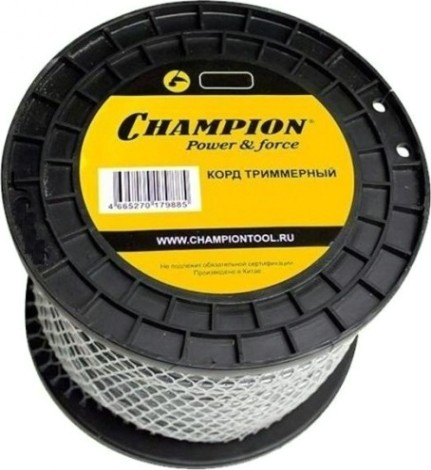 Леска триммерная CHAMPION C7047 tri-twist 2.7мм*60м (витой треугольник)+нож