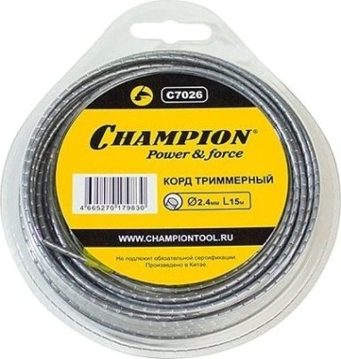 Леска триммерная CHAMPION Round Pro 2.4мм/ 15м (C7026) [C7026]