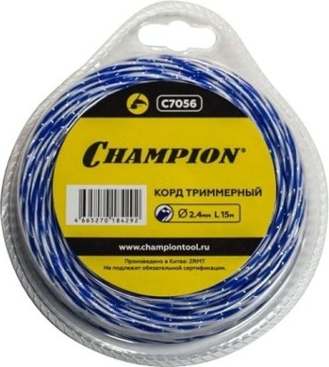 Леска триммерная CHAMPION Sky-cutter 2.4мм/ 15м витой квадрат (C7056) [C7056]