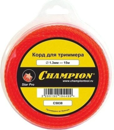 Леска триммерная CHAMPION Star Pro 1.3мм/ 15м звезда (C5038) [C5038]
