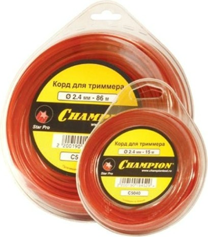 Леска триммерная CHAMPION Star Pro 2.0мм/ 15м звезда (C5039) [C5039]