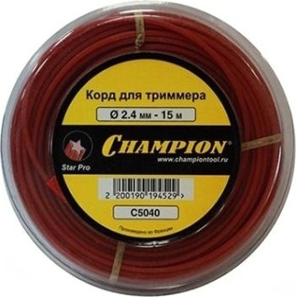 Леска триммерная CHAMPION Star Pro 2.4мм/ 15м звезда (C5040) [C5040]