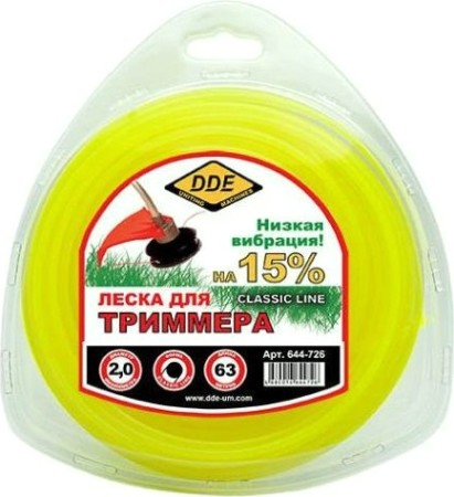 Леска триммерная DDE 2,0 мм/ 63 м, 644-726 [644-726]