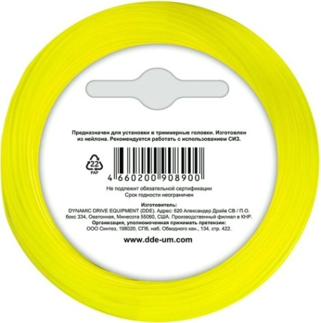 Леска триммерная DDE Classic line (1,3 ммх12 м; круг; желтая) [908-900]