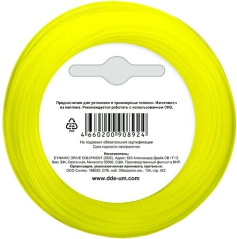 Леска триммерная DDE Classic line (1,6 ммх12 м; круг; желтая) [908-917]