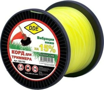 Леска триммерная DDE Classic line (1,6 ммх180 м; круг; желтая) [644-702]