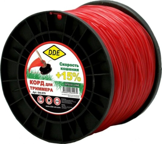 Леска триммерная DDE Speed line 3,0 мм/ 220 м (звезда), красная 644-979 [644-979]