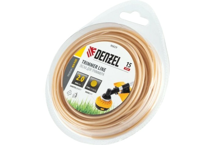 Леска триммерная Denzel ALUFLEX армированная алюминием круглая, 2,0 мм х 15 м. [96829]