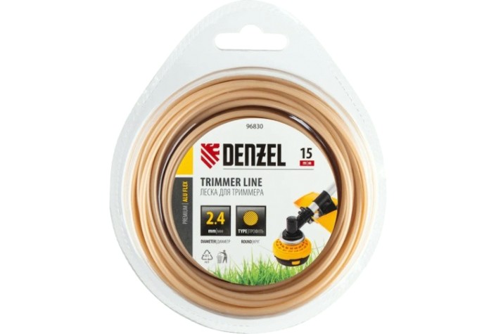 Леска триммерная Denzel ALUFLEX армированная алюминием круглая, 2,4 мм х 15 м. [96830]