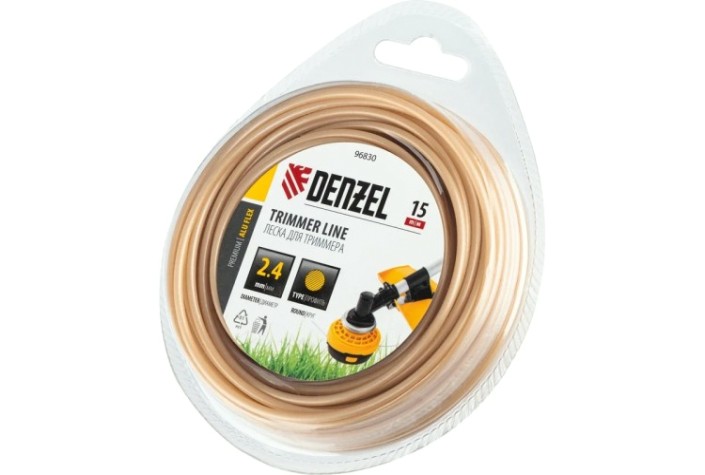 Леска триммерная Denzel ALUFLEX армированная алюминием круглая, 2,4 мм х 15 м. [96830]