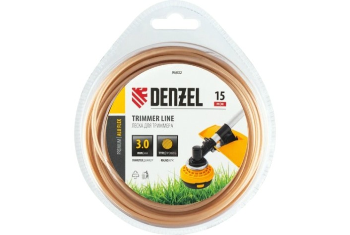 Леска триммерная Denzel ALUFLEX армированная алюминием круглая, 3,0 мм х15 м. [96832]