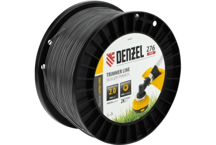 Леска триммерная Denzel EXTRA CORD двухкомпонентная круглая, 2,0 мм х 276 м. [96807]