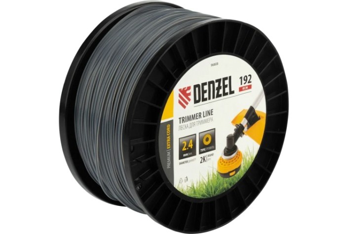 Леска триммерная Denzel EXTRA CORD двухкомпонентная круглая, 2,4 мм х 192 м. [96808]