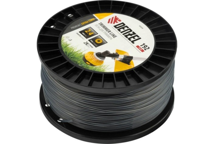 Леска триммерная Denzel EXTRA CORD двухкомпонентная круглая, 2,4 мм х 192 м. [96808]