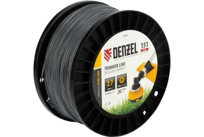 Леска триммерная Denzel EXTRA CORD двухкомпонентная круглая, 2,7 мм х 151 м. [96809]