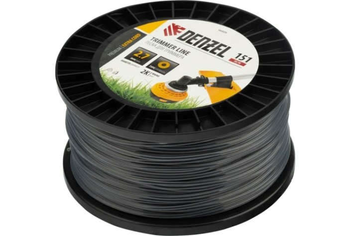 Леска триммерная Denzel EXTRA CORD двухкомпонентная круглая, 2,7 мм х 151 м. [96809]