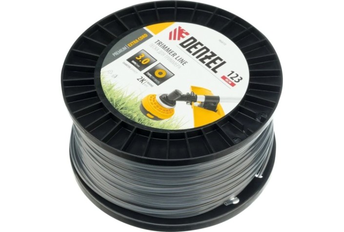 Леска триммерная Denzel EXTRA CORD двухкомпонентная круглая, 3,0 мм х 123 м. [96810]
