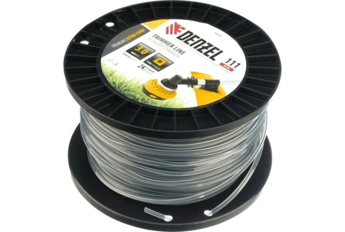 Леска триммерная Denzel EXTRA CORD двухкомпонентная квадрат, 3,0 мм х 111 м. [96820]