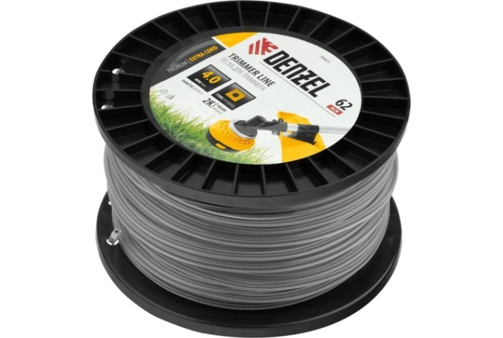 Леска триммерная Denzel EXTRA CORD двухкомпонентная квадрат, 4,0 мм х 62 м. [96821]