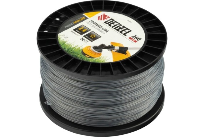 Леска триммерная Denzel EXTRA CORD двухкомпонентная звезда, 2,4 мм х 260 м. [96813]