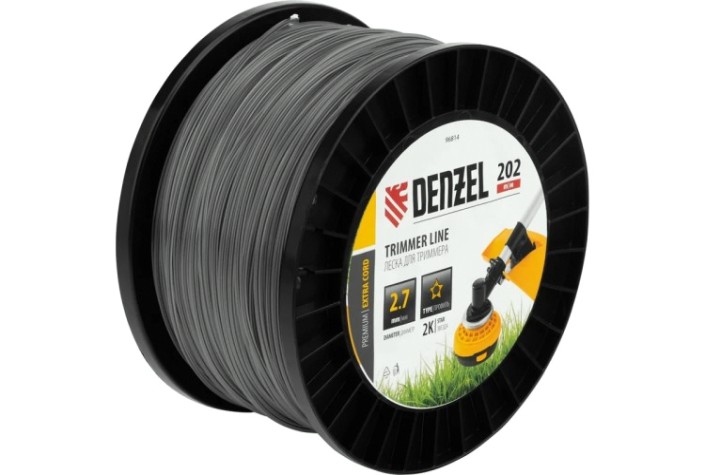 Леска триммерная Denzel EXTRA CORD двухкомпонентная звезда, 2,7 мм х 202 м. [96814]