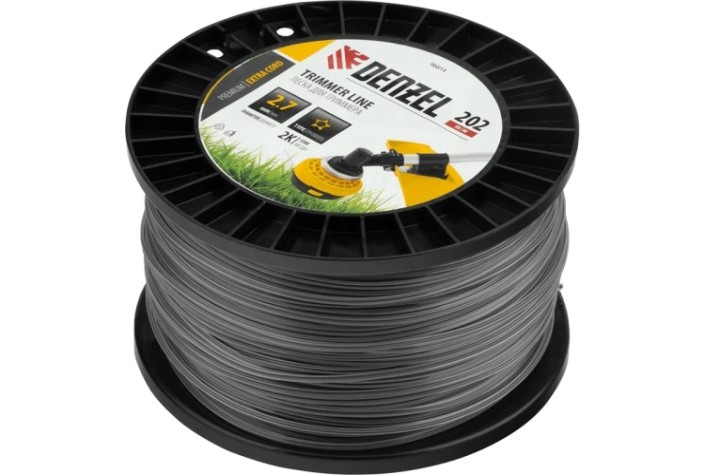 Леска триммерная Denzel EXTRA CORD двухкомпонентная звезда, 2,7 мм х 202 м. [96814]